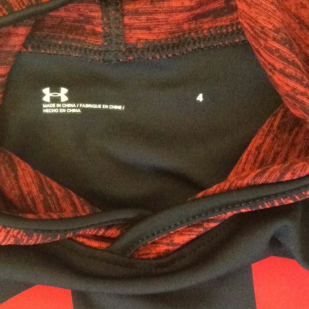 UNDERARMOUR BOYS SIZE 4 HOODED LONG SLEEVE SHIRT - Picture 3 of 6